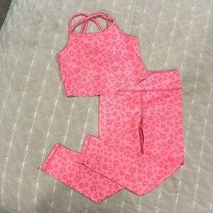 Toddler girl pink leopard set